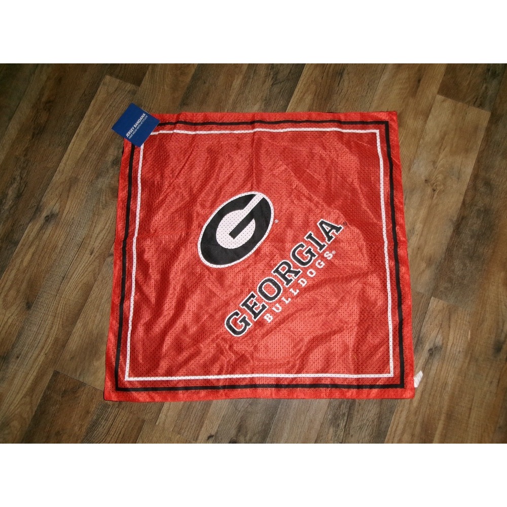 GEORGIA BULLDOGS BANDANA JERSEY 24X24 BIG DOO RAG BANDANNA VINTAGE DEADSTOCK H3